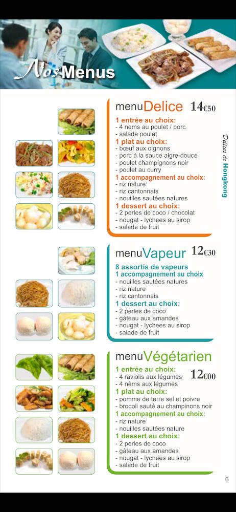 DELICES DE HONG KONG TRAITEUR ASIATIQUE - Menu Image 1